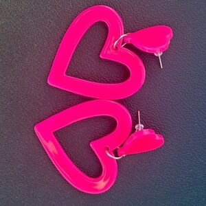 Pink Heart-Shaped Earrings